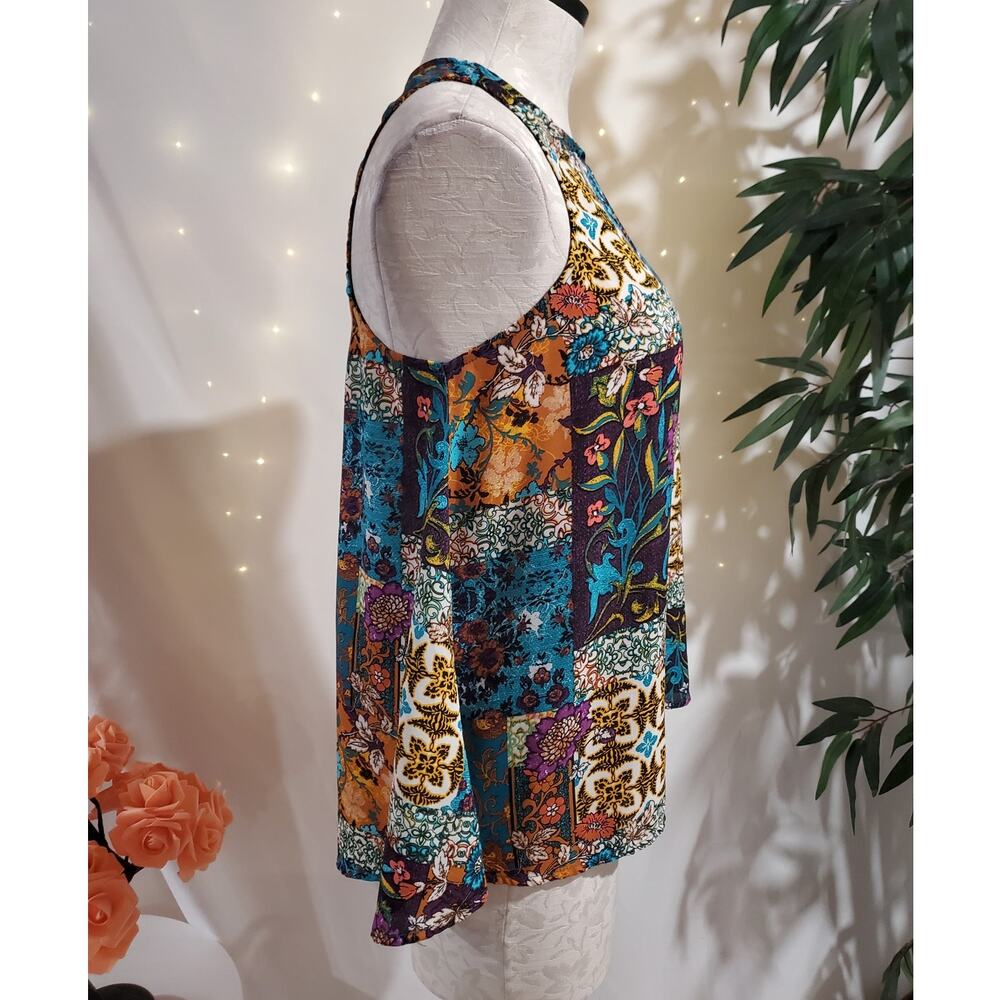 Vtg Eyeshadow Womens Y2K Patchwork Print Top Size S Paisley Floral Boho Hippie - Picture 4 of 9